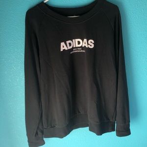 Adidas black oversized crewneck
